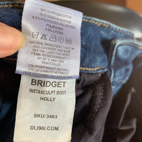 JEANs - sz 26x31 DL1961 Bridget Bootcut Instasculpt Dark Wash, distressed Holly - Picture 8 of 9